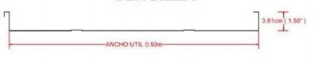 Perfil standing seam de 50 cm